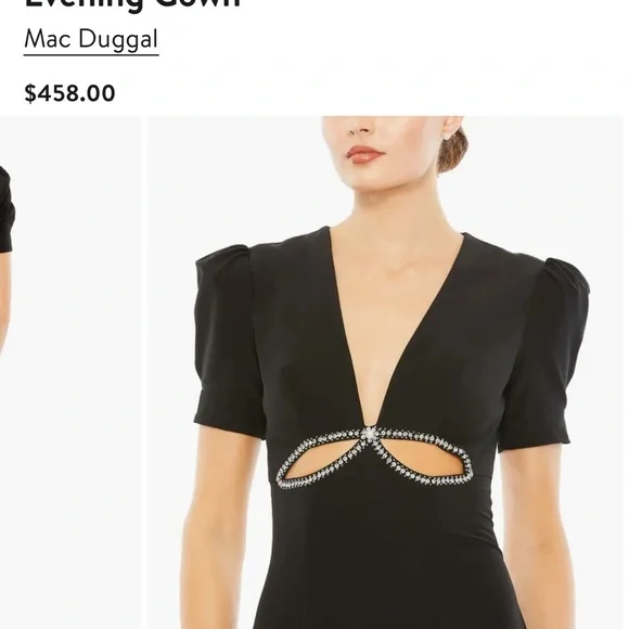 Mac Duggal Black Maxi Dress with Rhinestone Accents - Picture 4 of 9